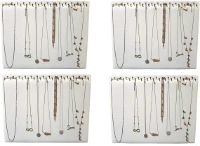 2-Pack 14.5" x 12"H White Leatherette Necklace display pad with 29 Hooks and a self standing easel