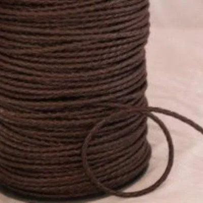 3mm Braided Dark Brown Round Leather Cord by the Foot