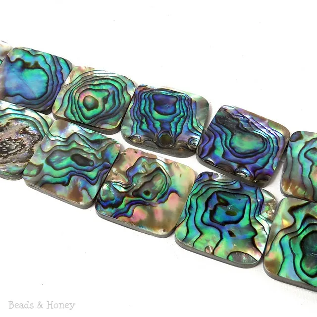Abalone Shell Square Flat 25mm (8pcs)
