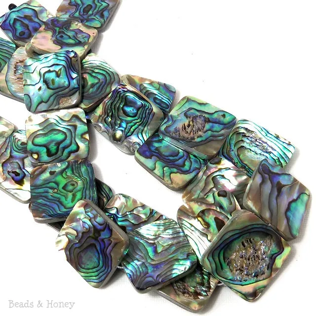 Abalone Shell Square Flat 25mm (8pcs)