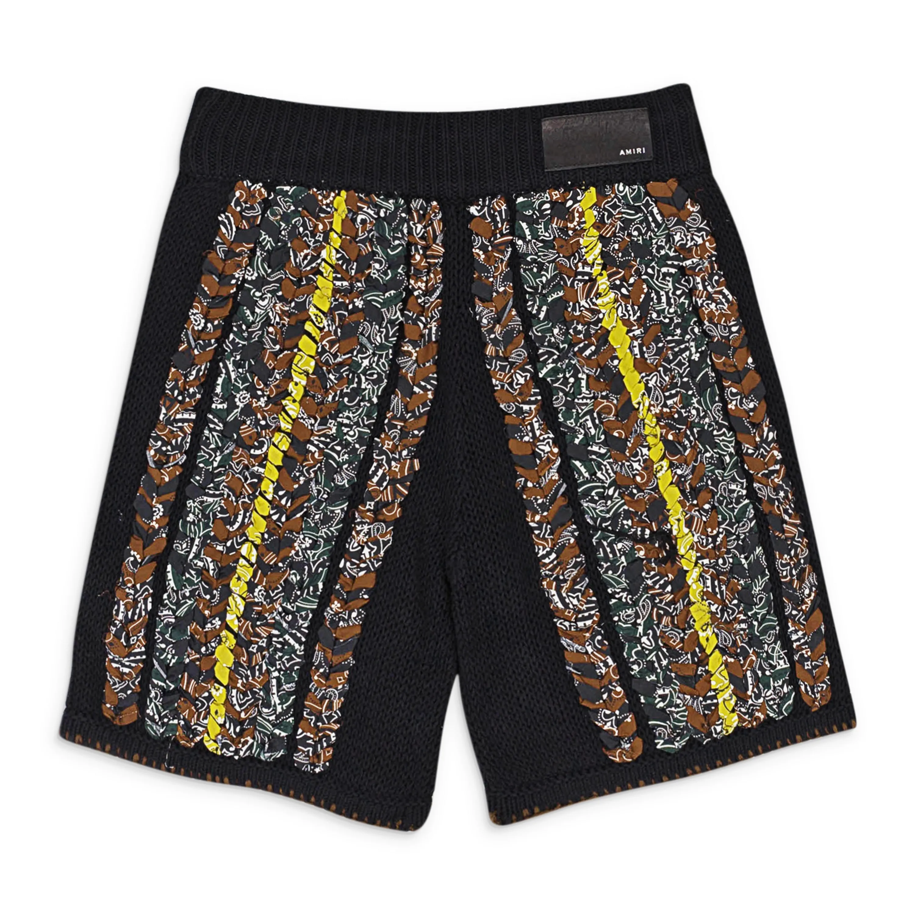 AMIRI BRAIDED BANDANA BLACK SHORTS