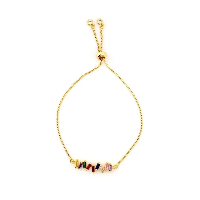 Autumn Style Gold Zirconia Bracelet&bangle Women's Rainbow Shell Bracelet Luxury Adjustable heart eye snake chain Bracelet