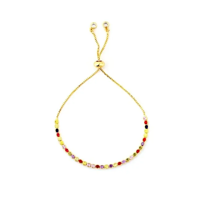 Autumn Style Gold Zirconia Bracelet&bangle Women's Rainbow Shell Bracelet Luxury Adjustable heart eye snake chain Bracelet