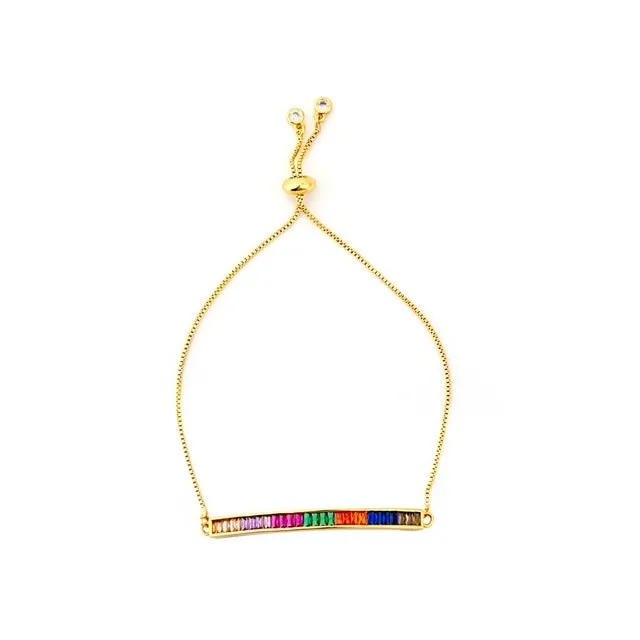 Autumn Style Gold Zirconia Bracelet&bangle Women's Rainbow Shell Bracelet Luxury Adjustable heart eye snake chain Bracelet