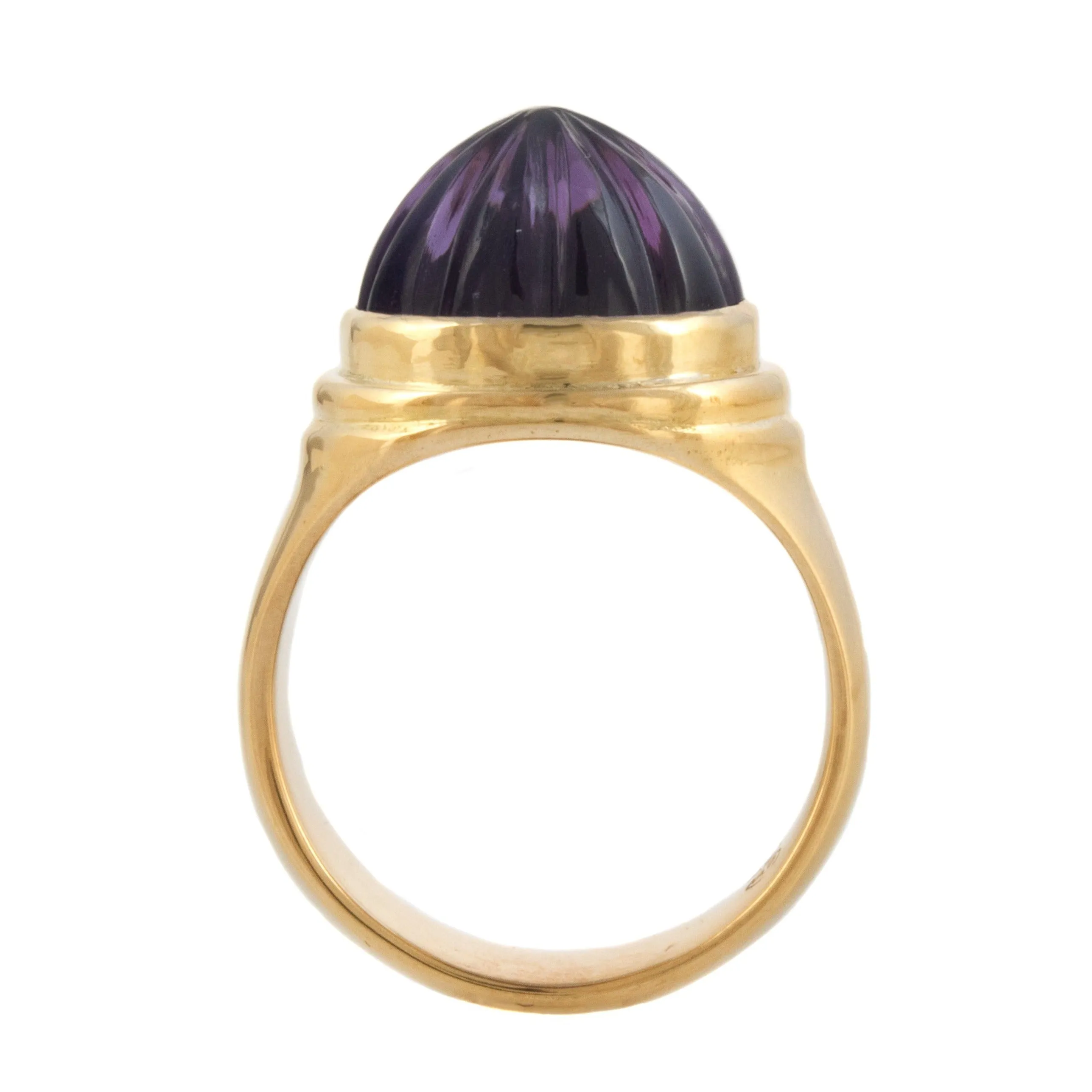 Carved Amethyst Ring