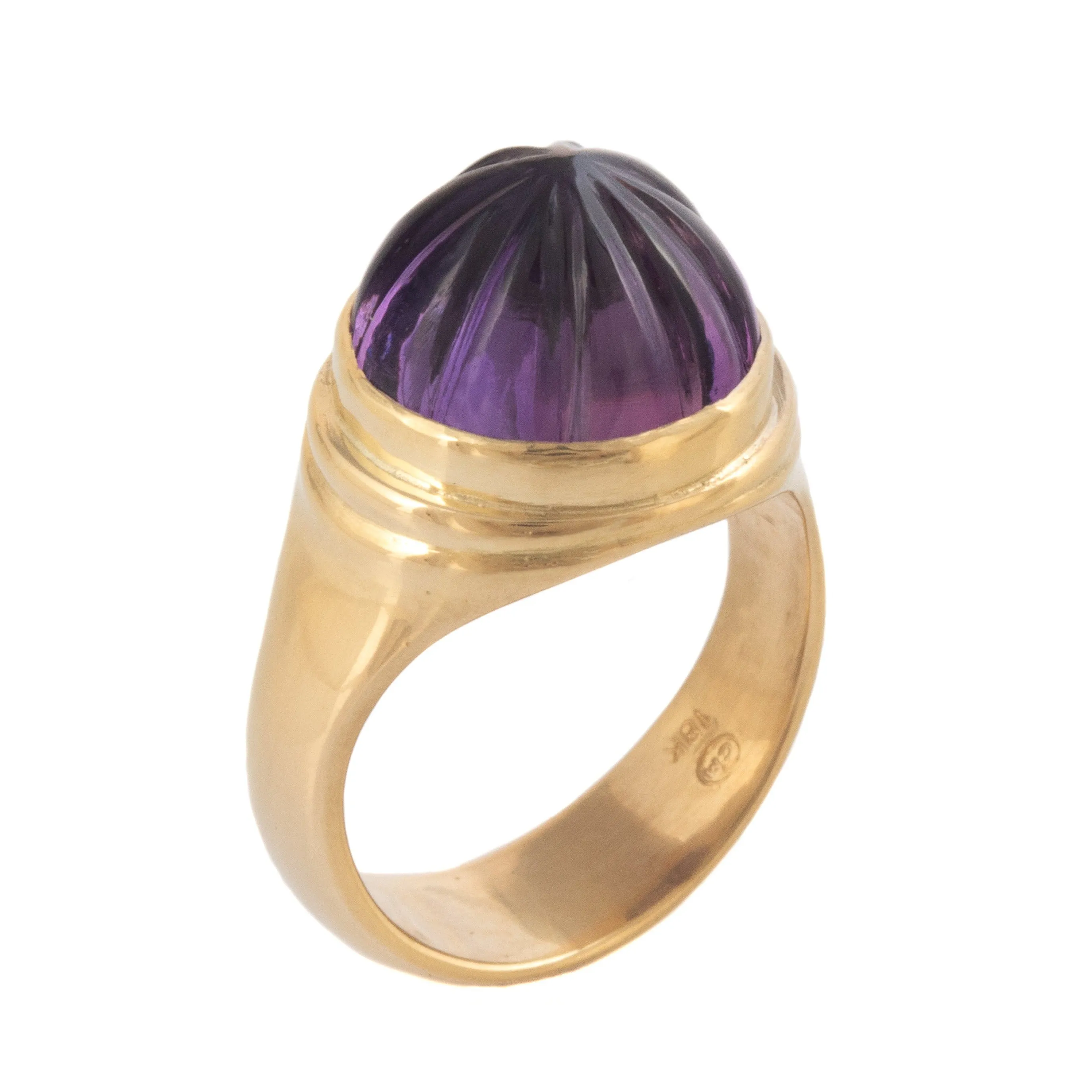 Carved Amethyst Ring