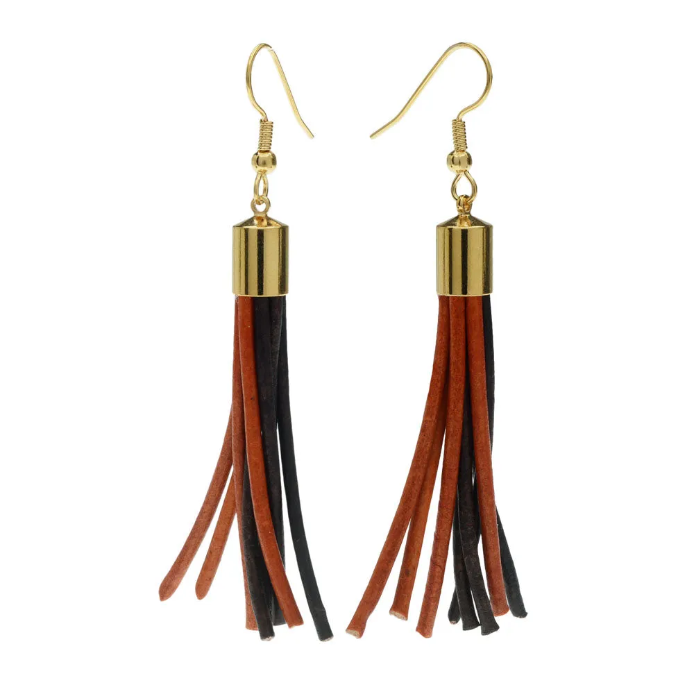 Cassidy Leather Tassel Earrings