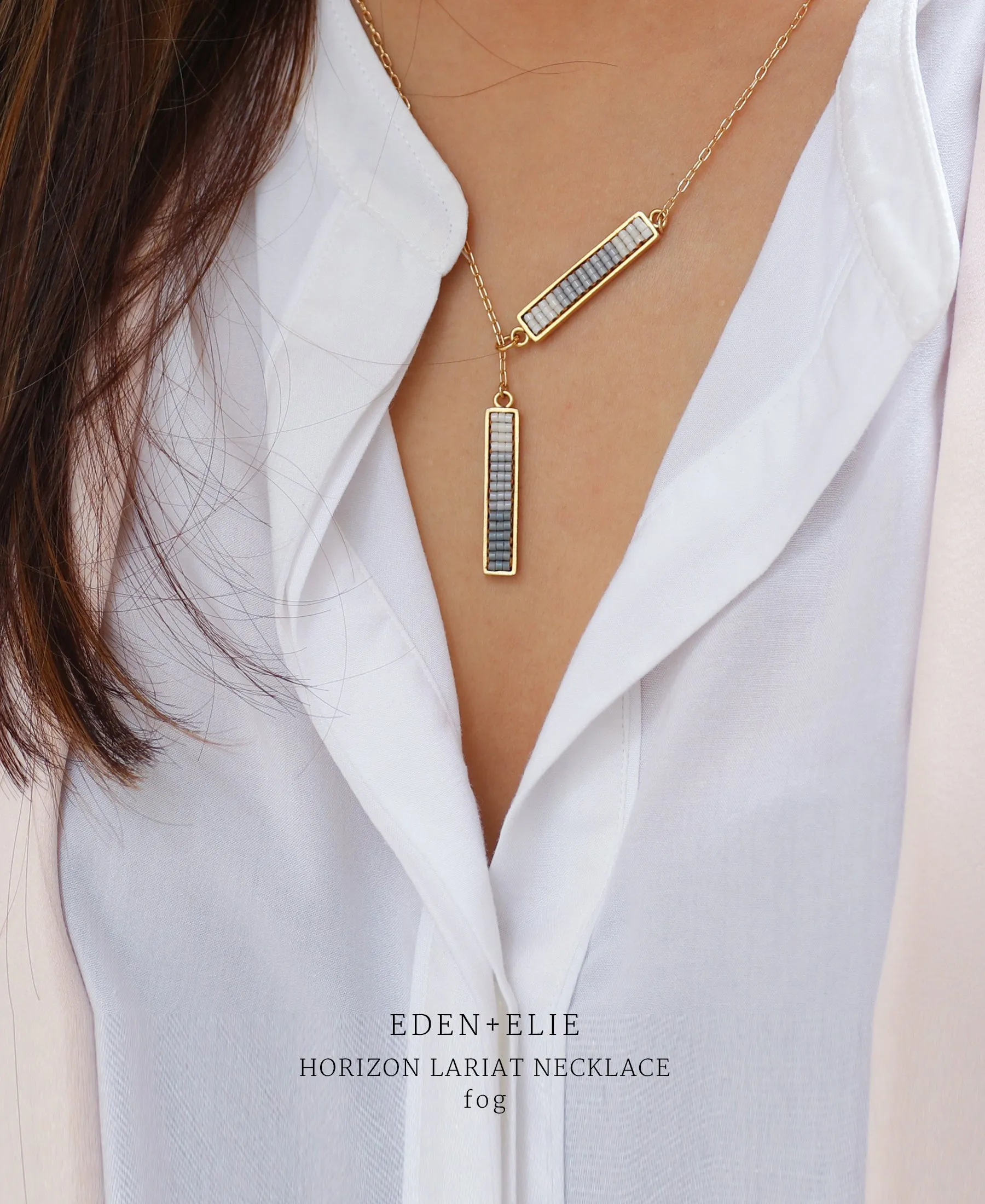 EDEN   ELIE Horizon Lariat necklace - bark brown