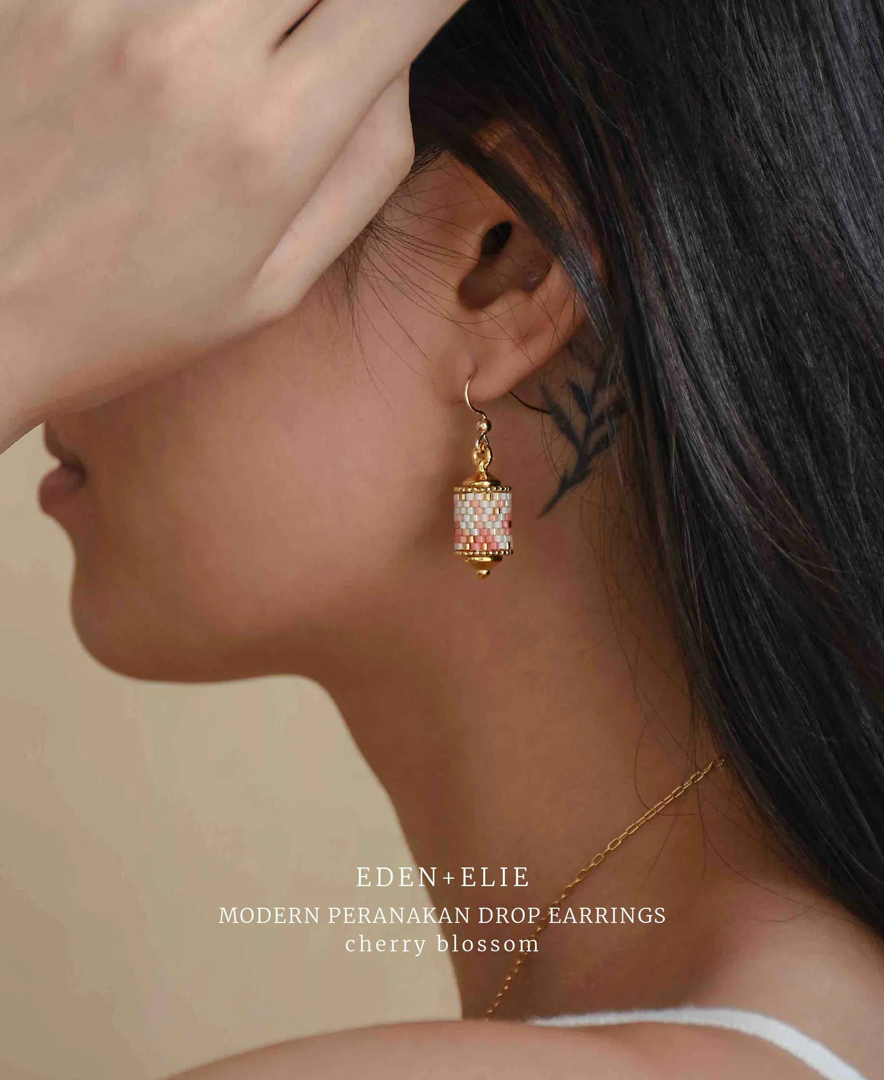EDEN   ELIE Modern Peranakan drop earrings - lilac