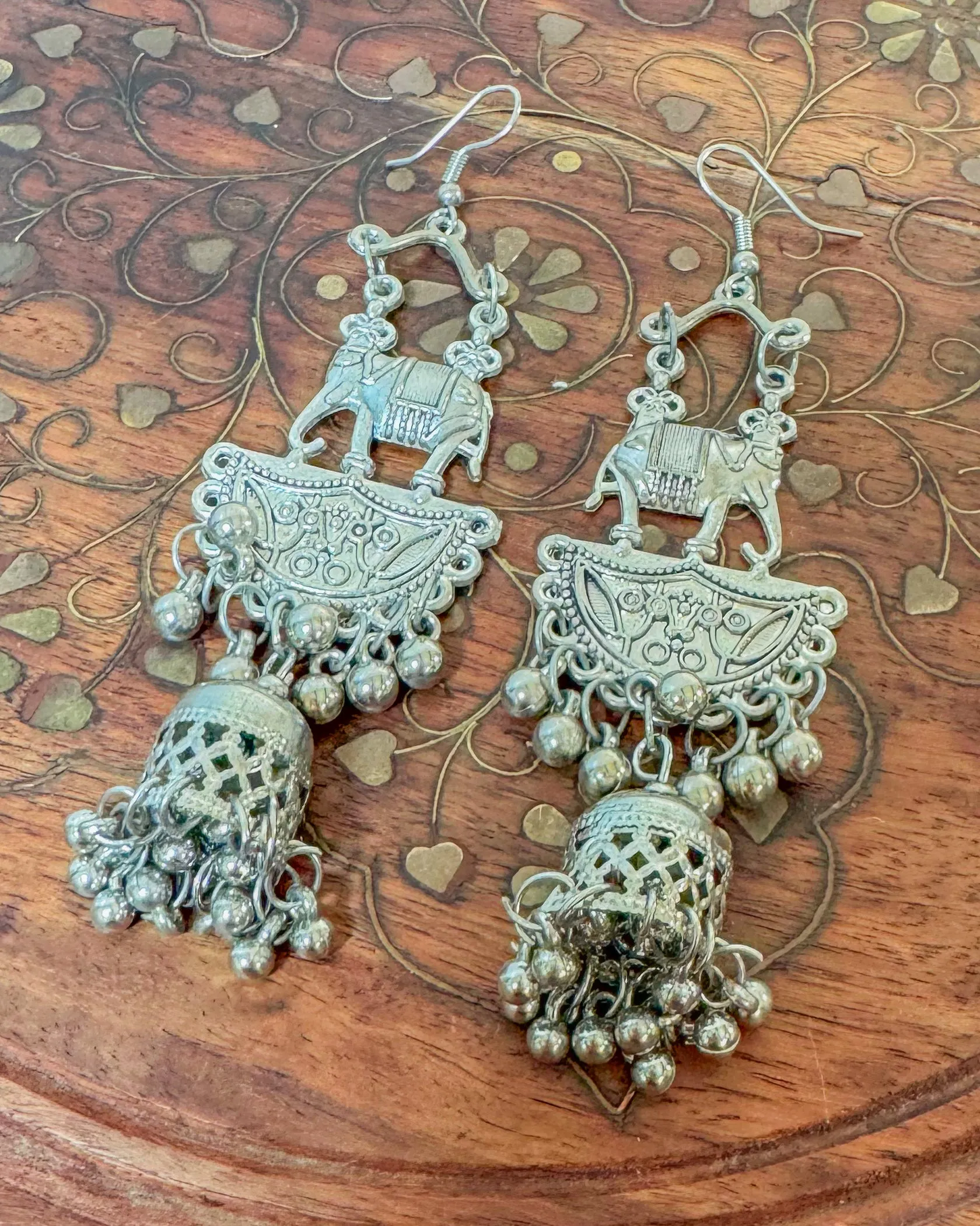 Elephant boho dangle earrings
