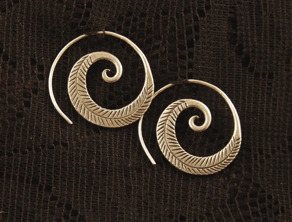 Feather Spiral Earrings