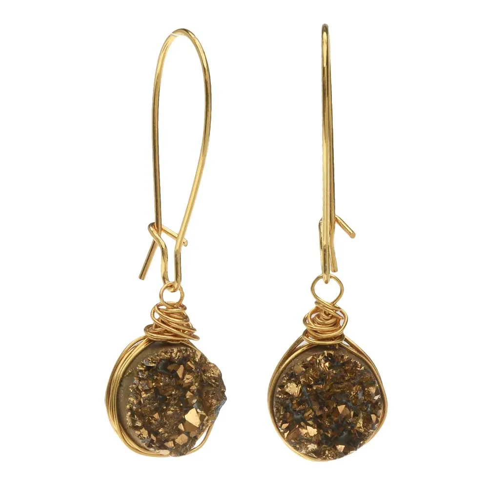 Golden Druzy Earrings