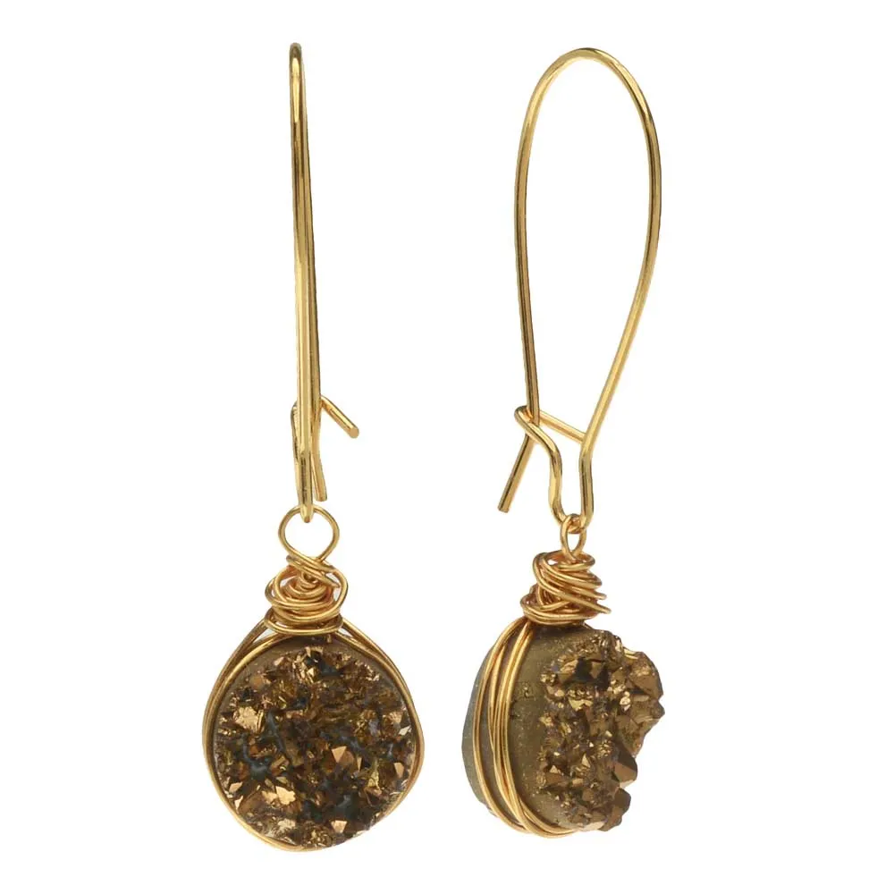 Golden Druzy Earrings