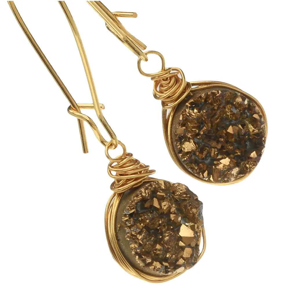 Golden Druzy Earrings
