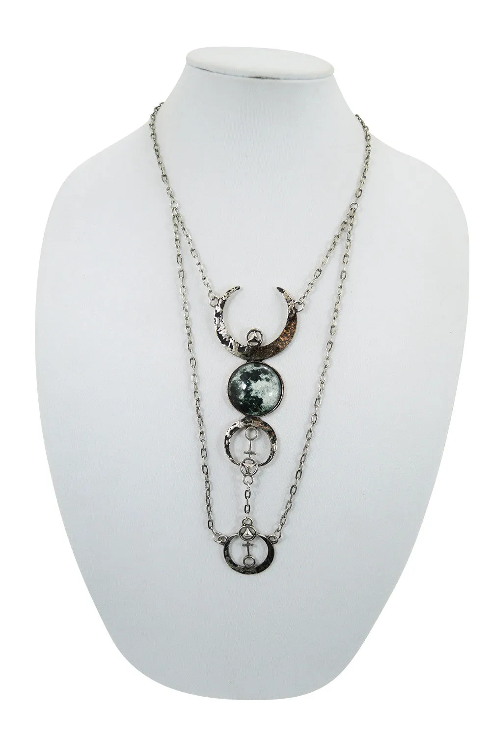 Gothic Beauty Dark Magic Witchcraft Wolf Luna Full Moon Pendant Necklace