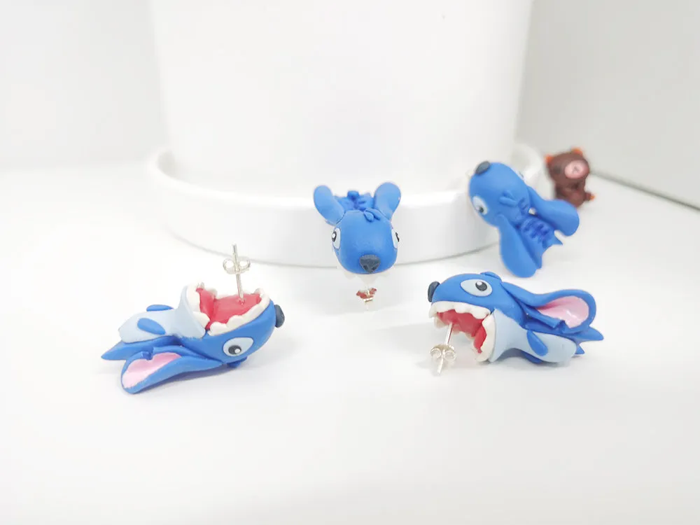 Handmade Lilo & Stitch Stud Earrings