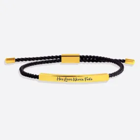 Her Love Never Fails Tube Bracelet