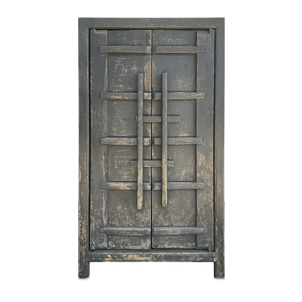 Kabo Tall Distressed Black Elm Cabinet