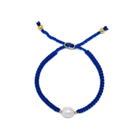 Lola Rope Pearl Bracelet - Cobalt Blue