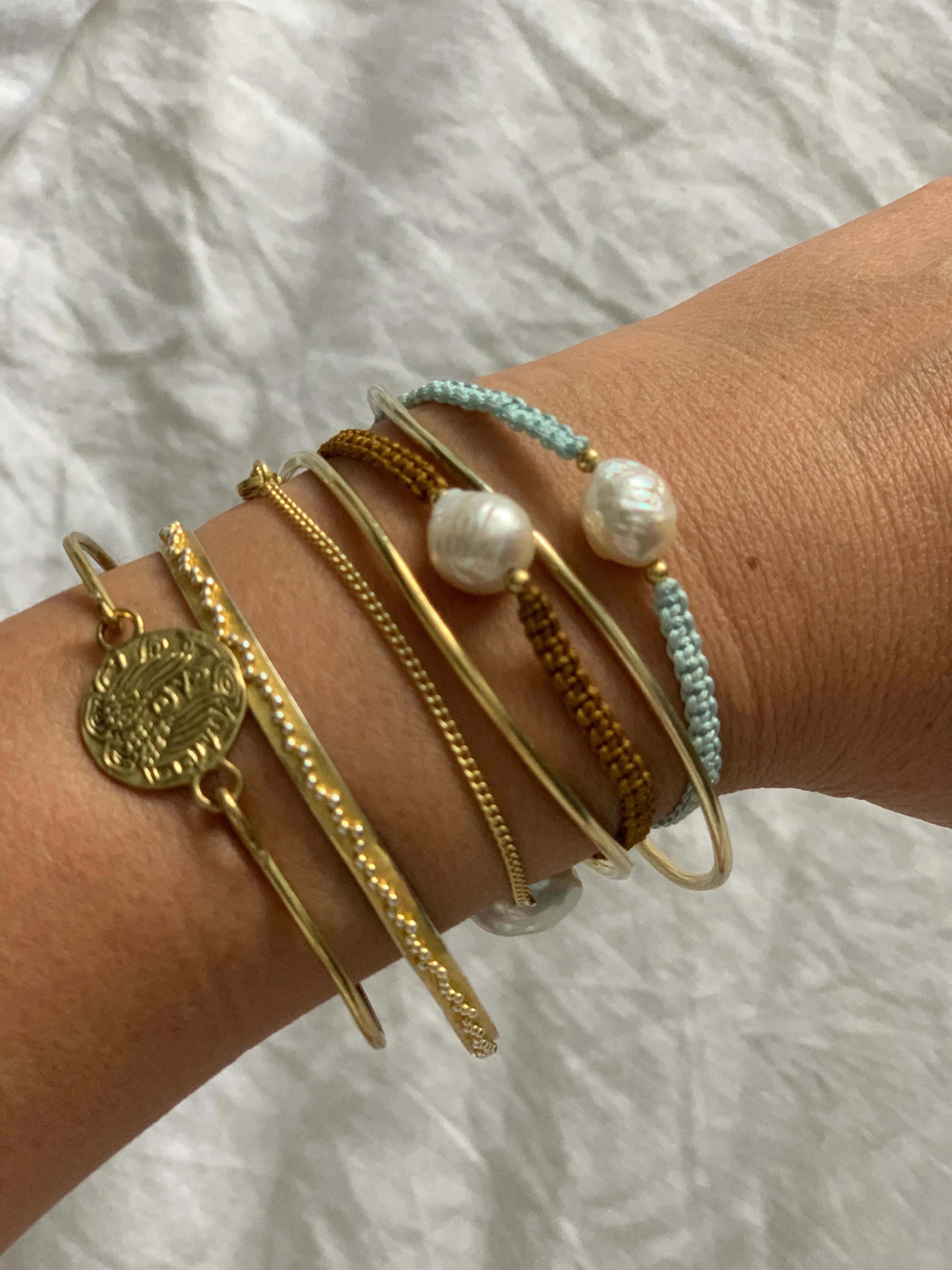 Lola Rope Pearl Bracelet - Cobalt Blue