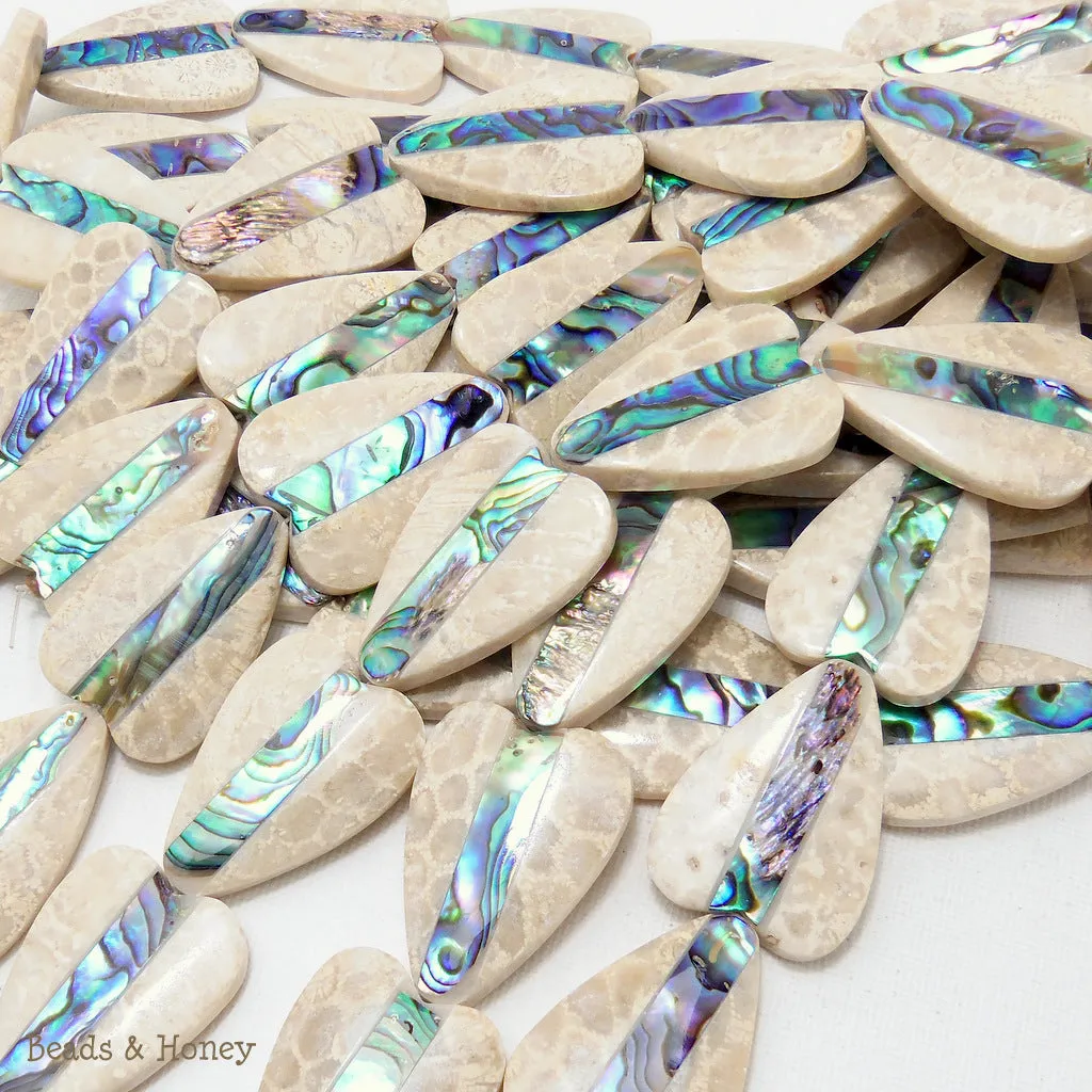 Mactan Stone Inlaid Abalone Shell Heart 24x34mm (1pc)