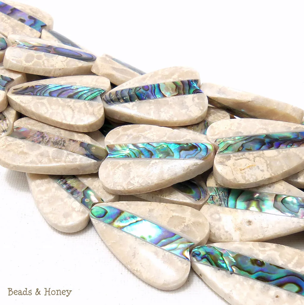 Mactan Stone Inlaid Abalone Shell Heart 24x34mm (1pc)