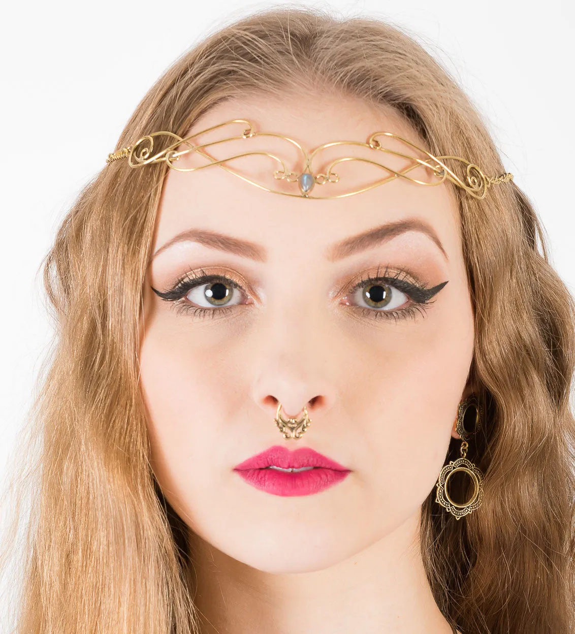 Mandala Dangle Ear Plugs - Brass