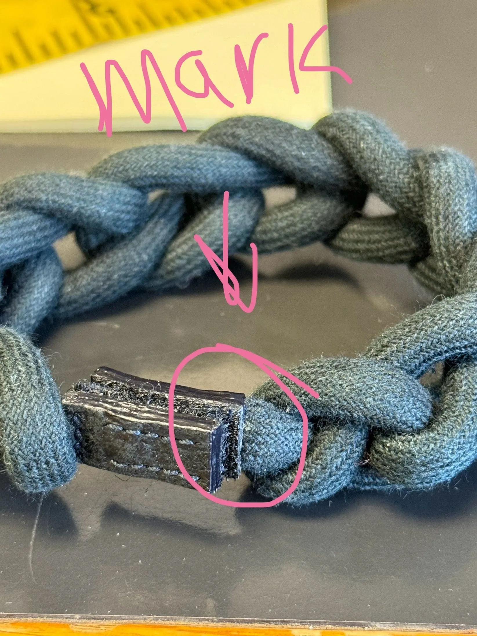 Prada Black Braided Velcro Bracelet