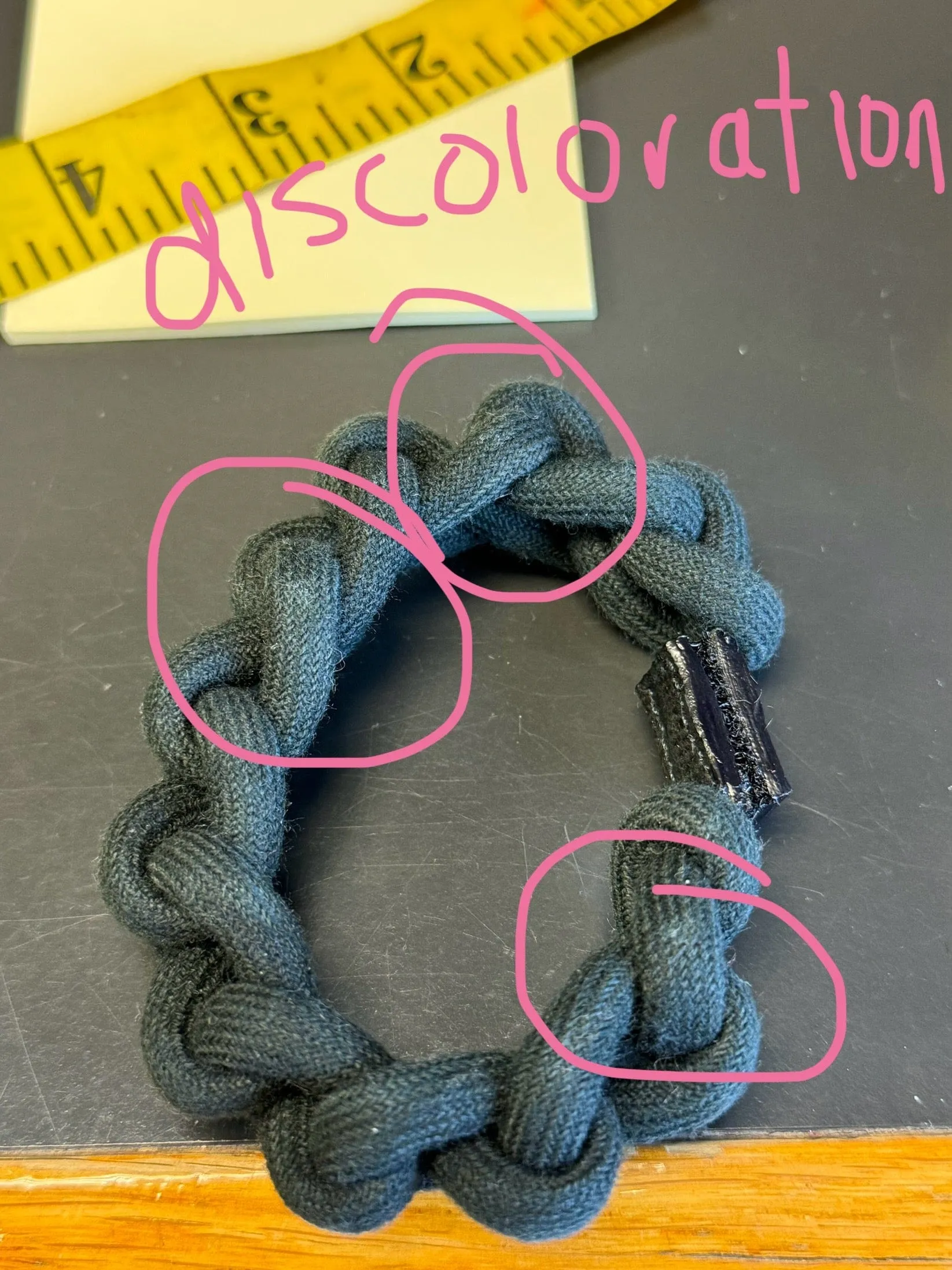 Prada Black Braided Velcro Bracelet