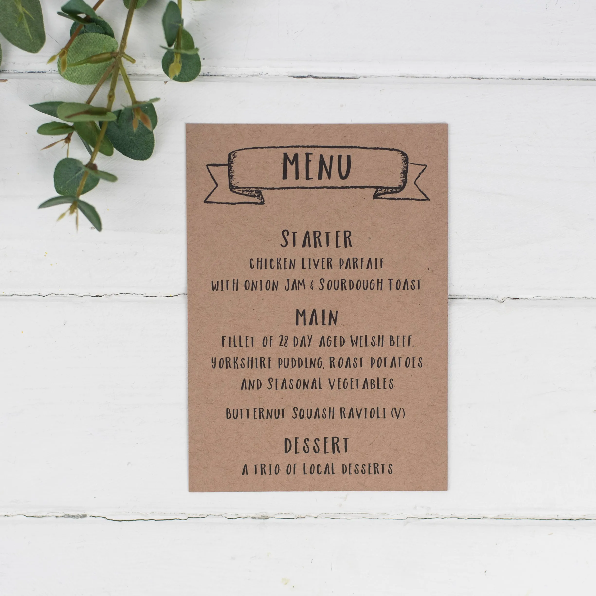 Rustic Menu Cards
