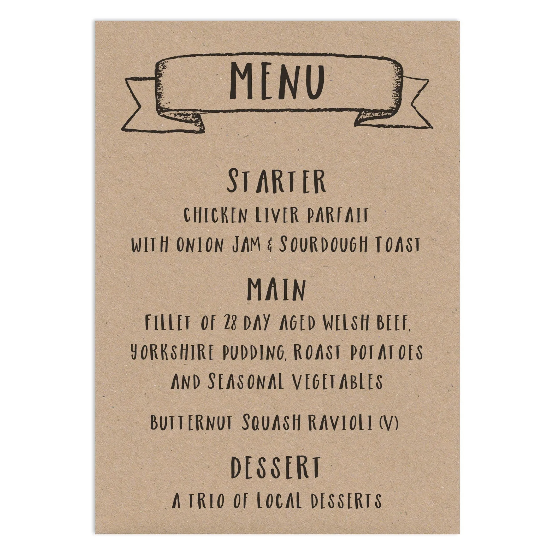 Rustic Menu Cards