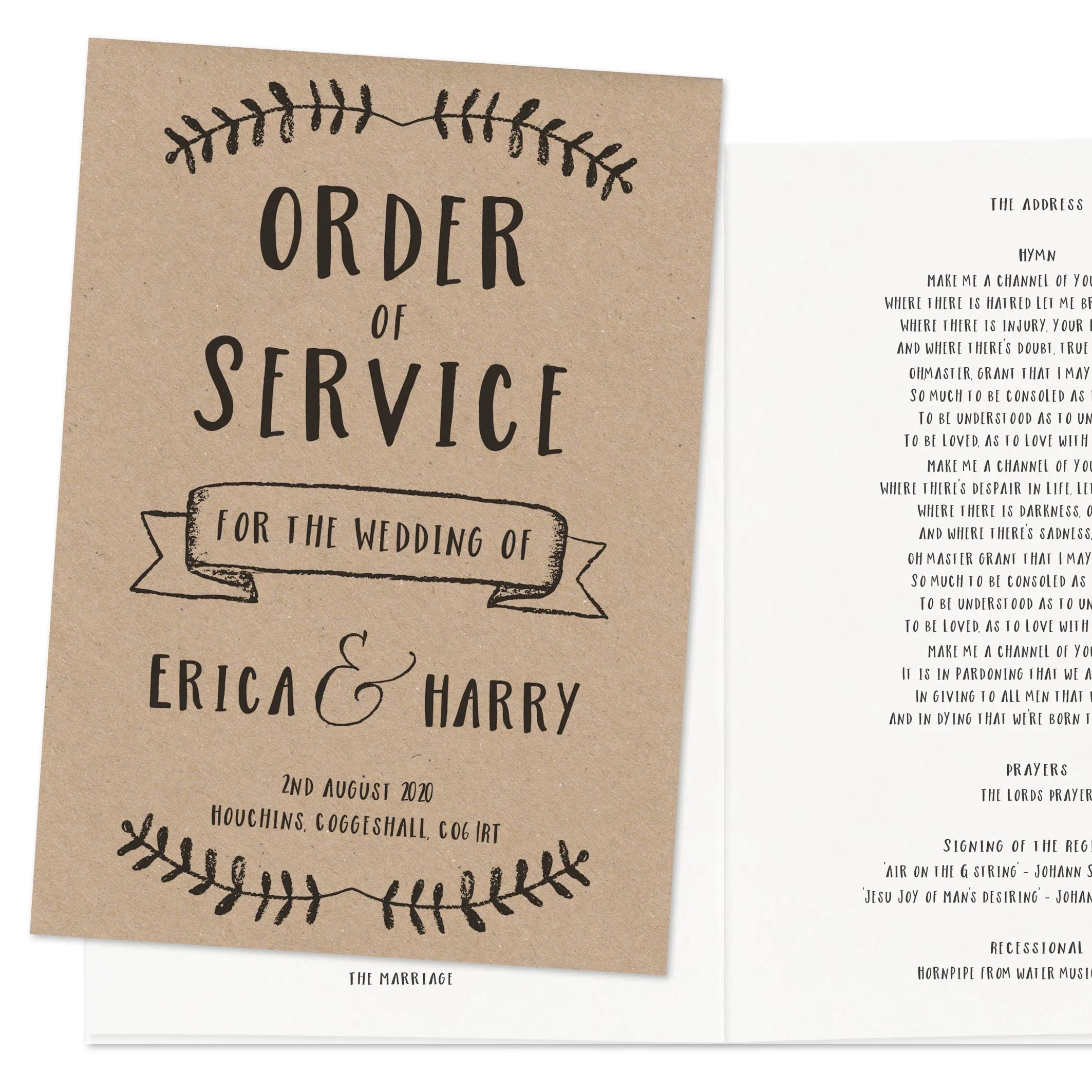 Rustic Order Of Service