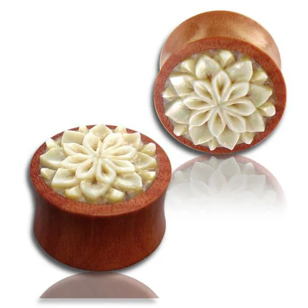 Shell Mandala Wood Ear Plugs