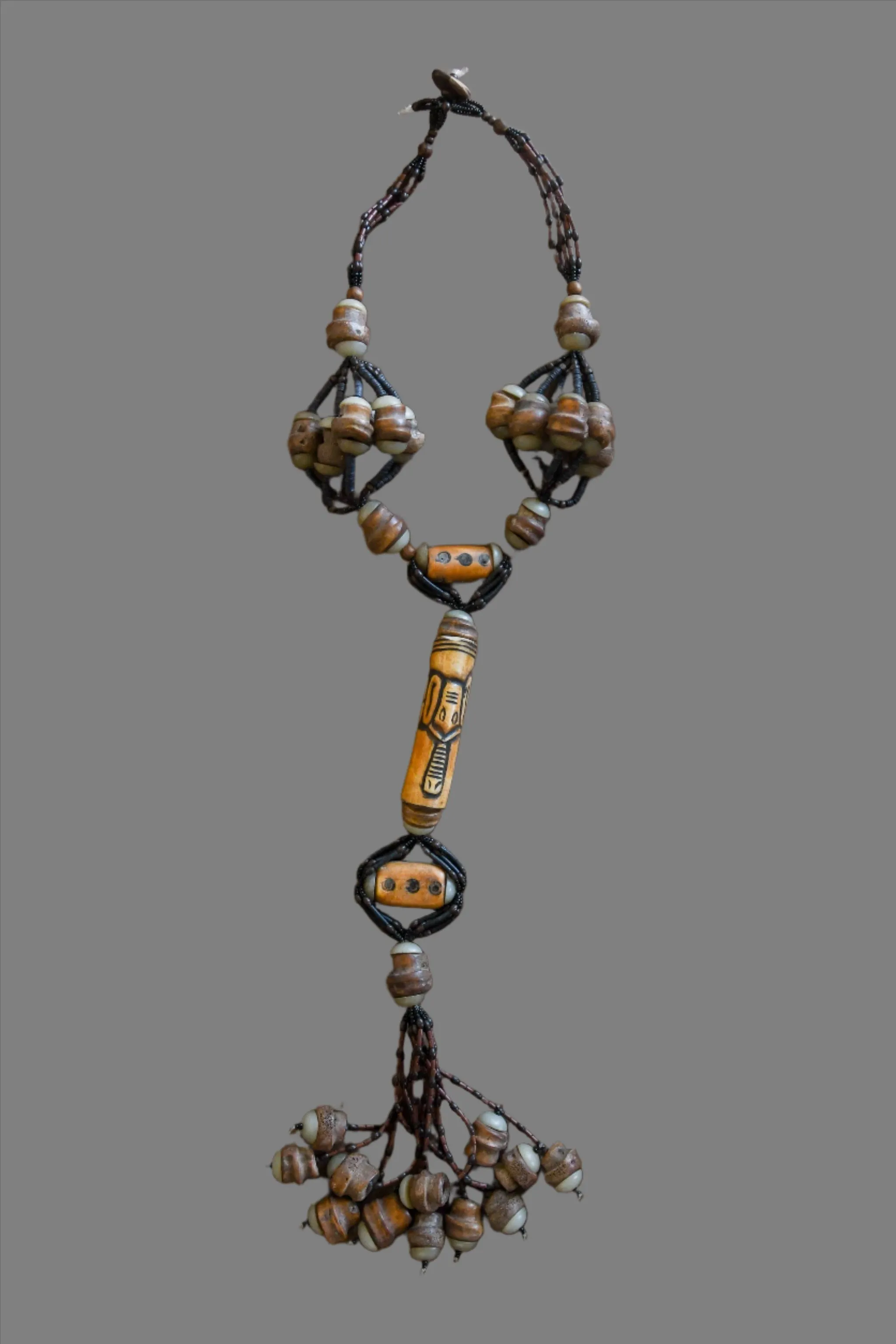 Tribal Necklace, Carved Bone, African Art