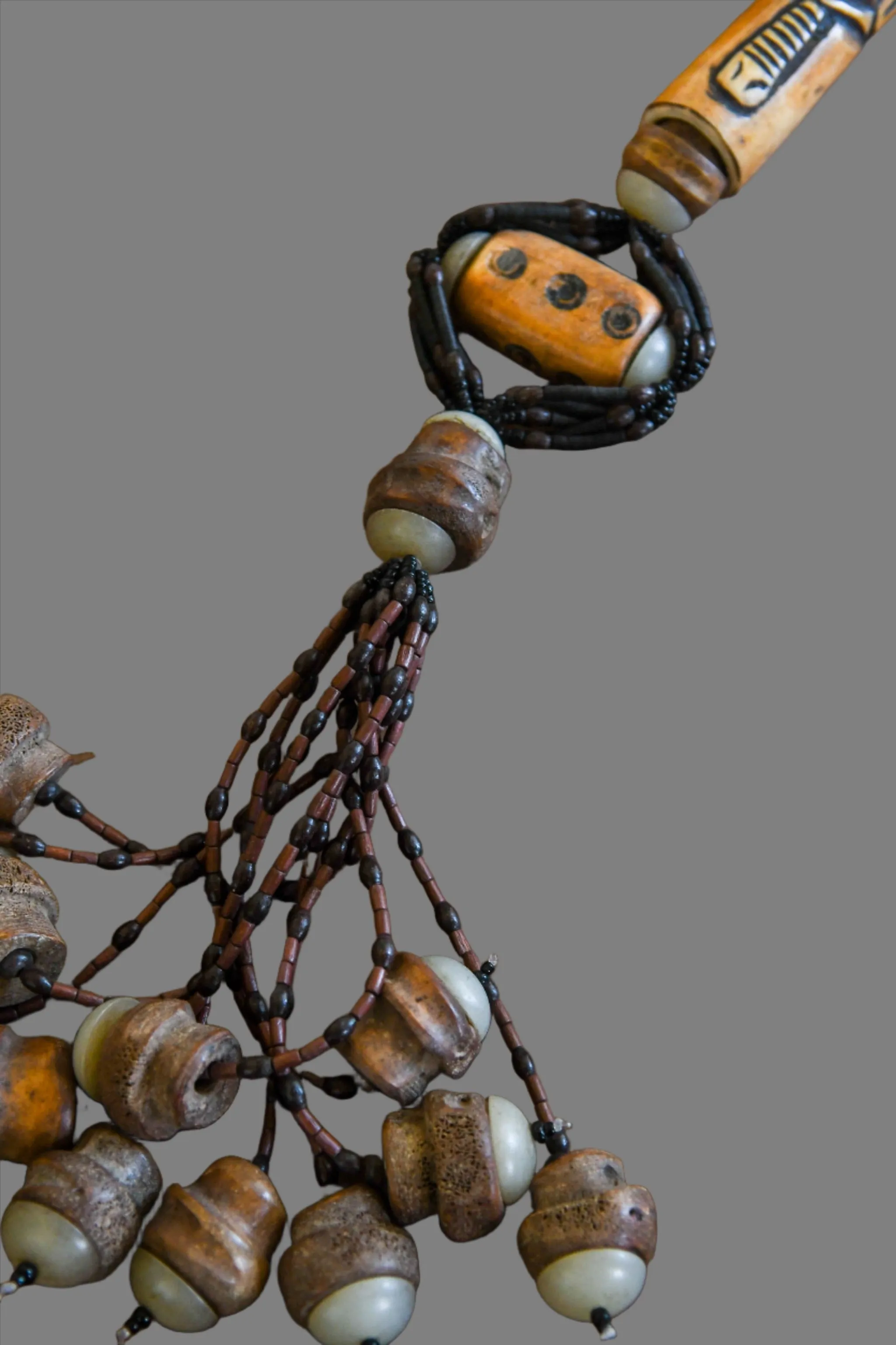 Tribal Necklace, Carved Bone, African Art