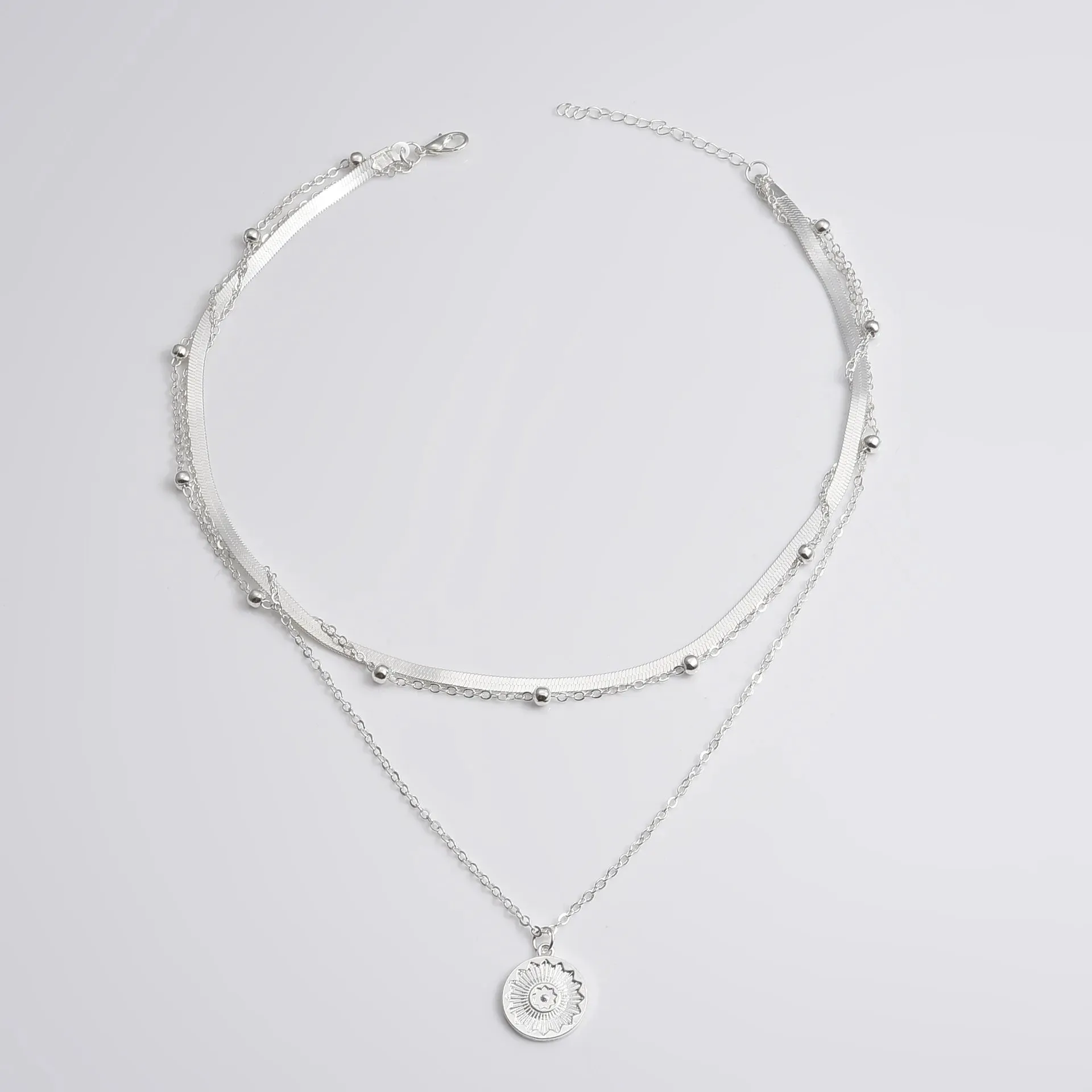 Vintage Round Multilayer Coin Snake Necklace