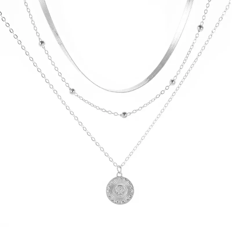 Vintage Round Multilayer Coin Snake Necklace