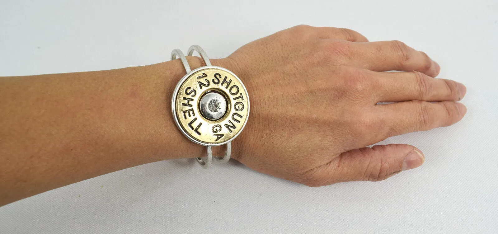 Western Cowgirl Faux Bullet Shell - Faux Shotgun Shell metal Cuff bracelet