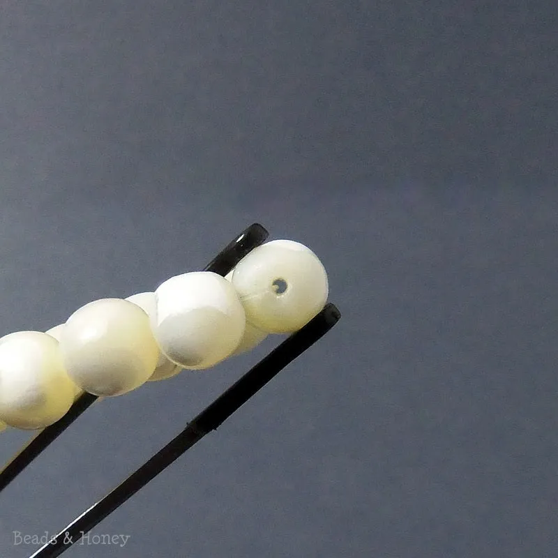 White Troca Shell Round 9-10mm (Half Strand)