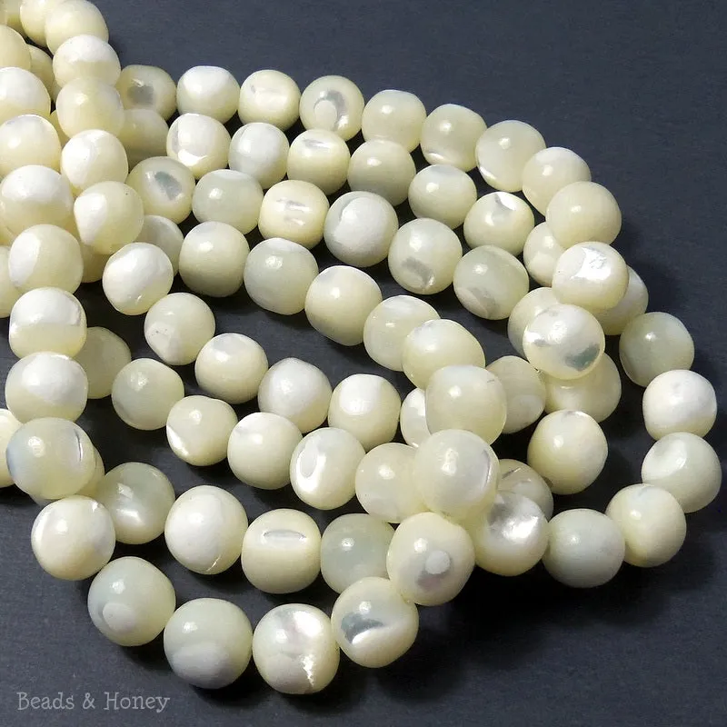 White Troca Shell Round 9-10mm (Half Strand)