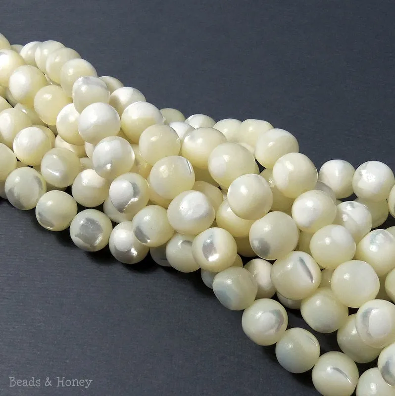 White Troca Shell Round 9-10mm (Half Strand)