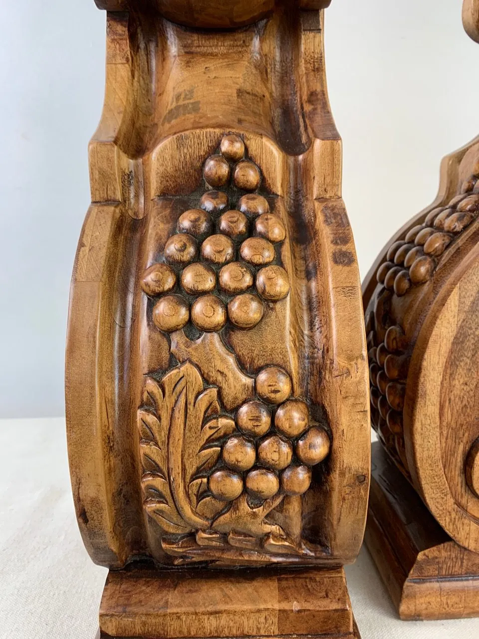 Wood Corbel, Carved Grapes