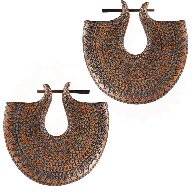 Wooden Mandala Earrings
